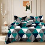 Blue and Green Multicolour Bedsheet