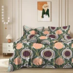 Multi-colour-Bedsheet-gray-and-green-mix